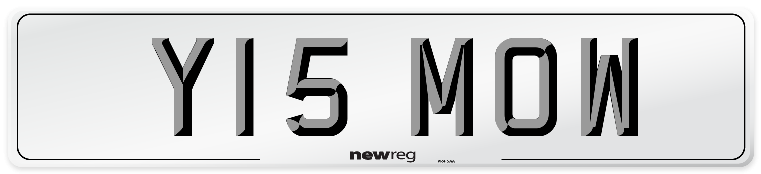 Y15 MOW Number Plate from New Reg